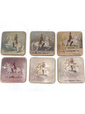 Vtg Alexander Pock Modern Riding School Sheraton Set of Six Horse